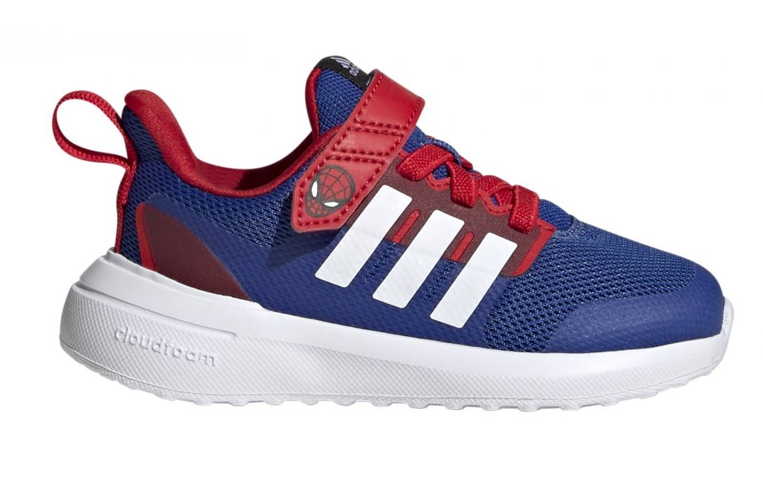 Adidas X MARVEL FORTARUN 2.0 SPIDER-MAN CLOUDFOAM SPORT RUNNING ELASTIC LACE TOP STRAP (HP9000)
