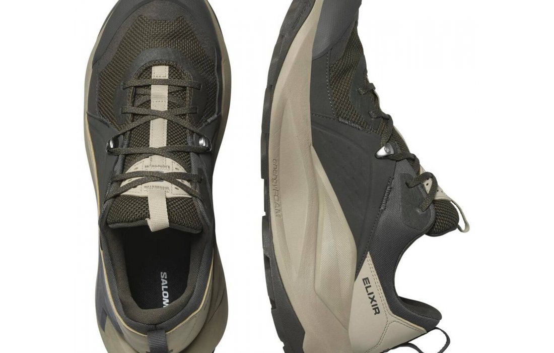 Salomon Elixir GTX Gore-Tex Peat/Vintage Khaki/Castlerock shoes (476974)