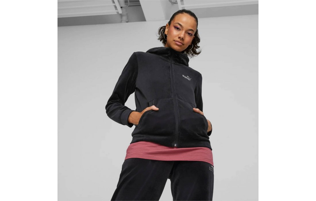 Puma Essentials+ Velour Full-Zip Hoodie W (849964-01)